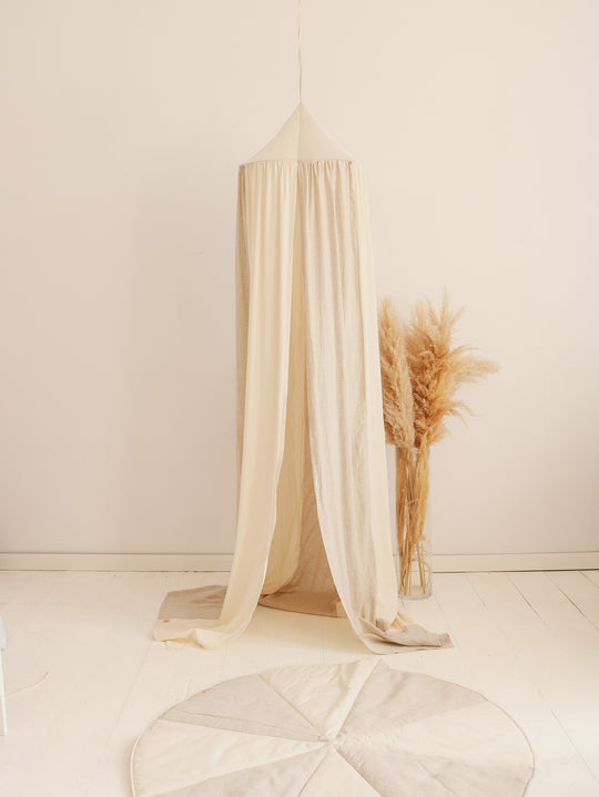Organic Cotton and Linen Canopy - Cream Circus