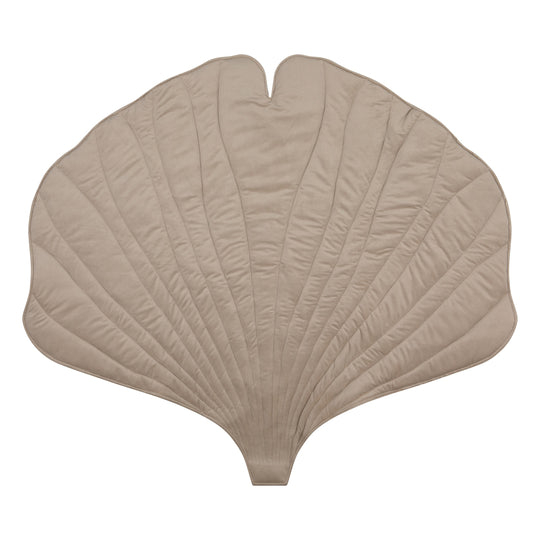 Organic Cotton and Velvet Ginkgo Leaf Playmat - Cream