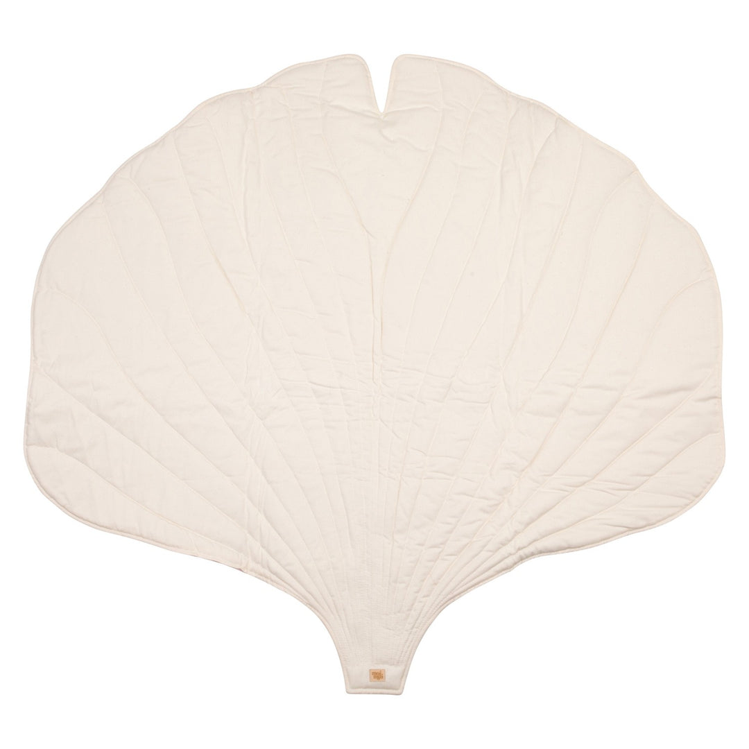 Organic Cotton and Velvet Ginkgo Leaf Playmat - Cream