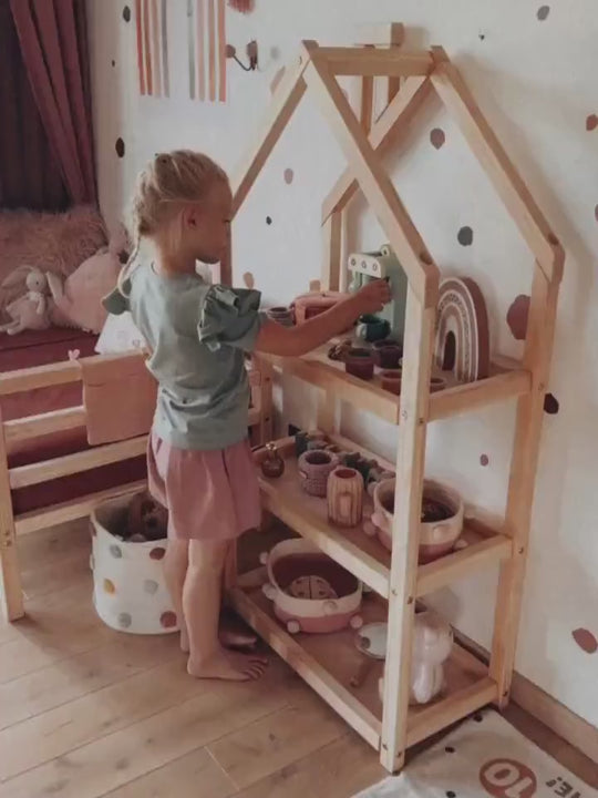 Huisvormige Boekenrek Speelgoed Organizer voor kinderen - Kinderkamer