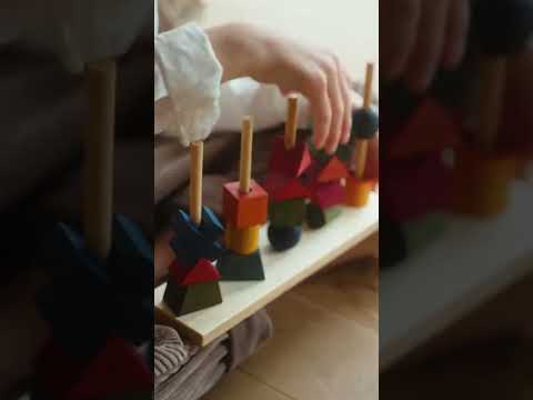 Houten hekpuzzel - kleurrijk