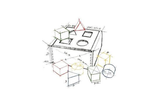 Houten Vormen Sorteerdoos - kleurrijk