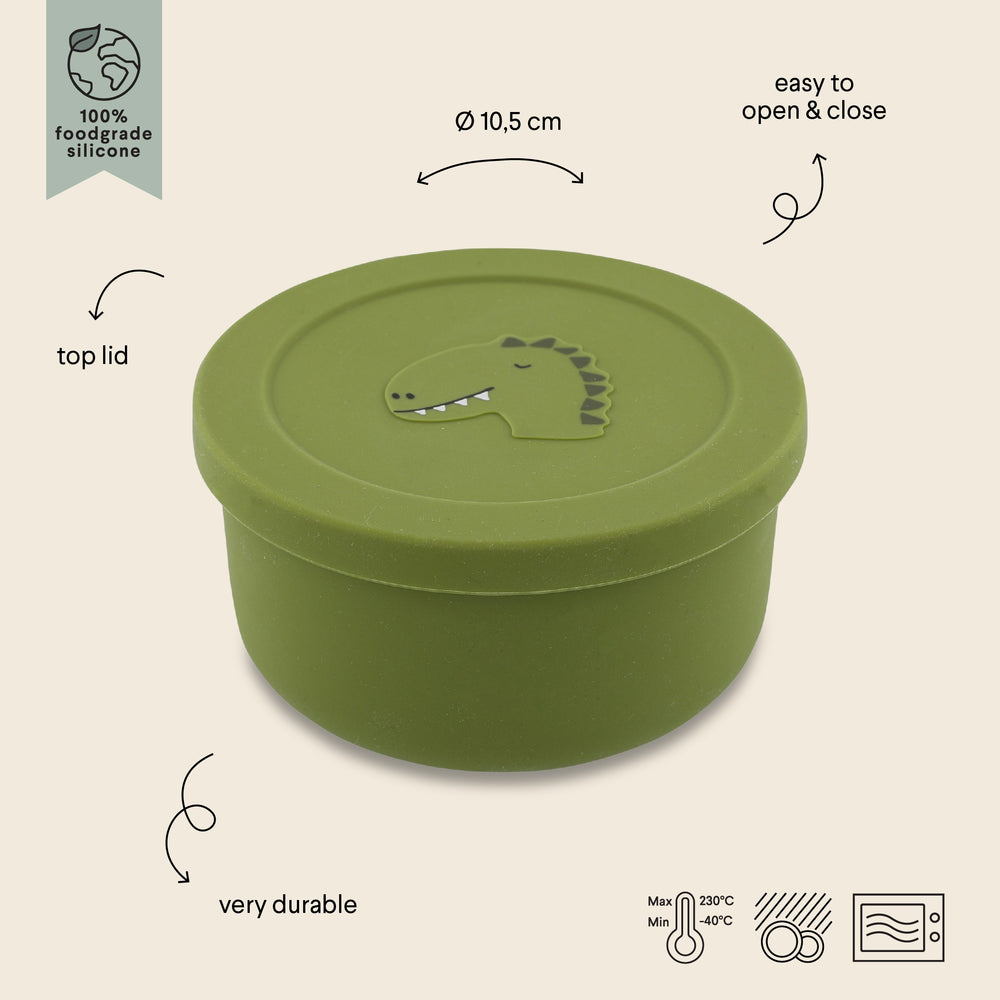Silicone Snack Container with Lid - Mr. Dino