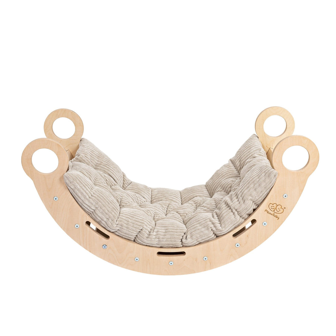 Snug Rocker for Kids - Natural With Beige Pillow