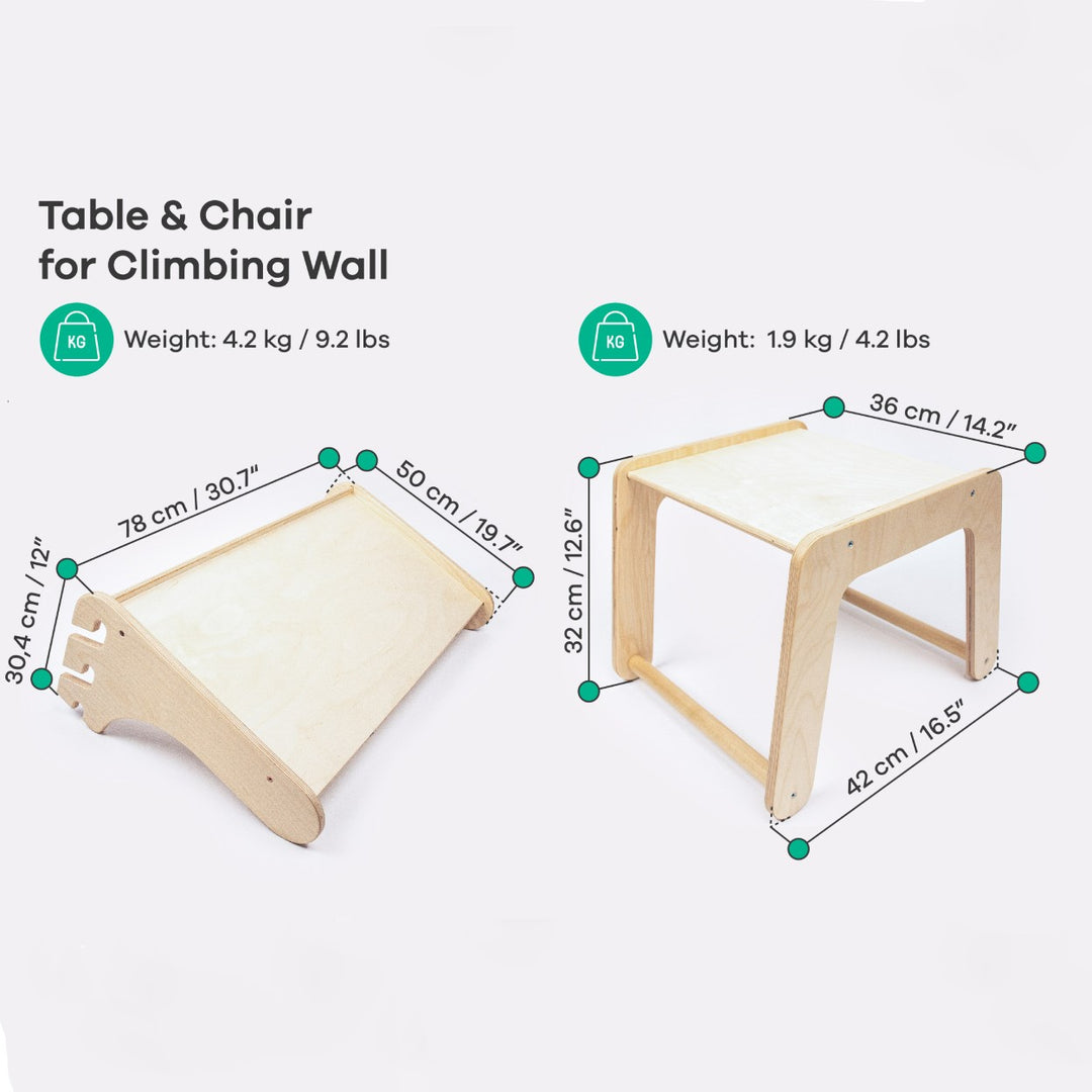 Table and Chair for the leg&go Swedish Wall