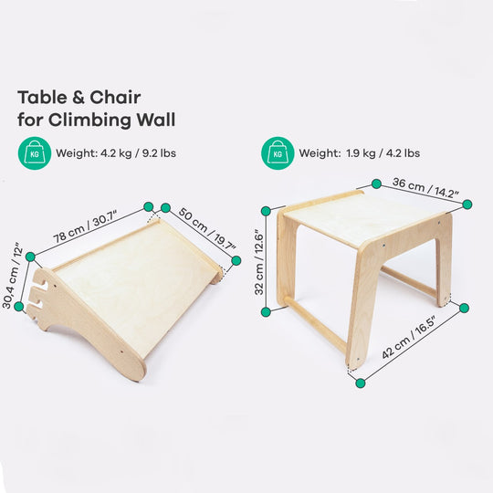 Table and Chair for the leg&go Swedish Wall