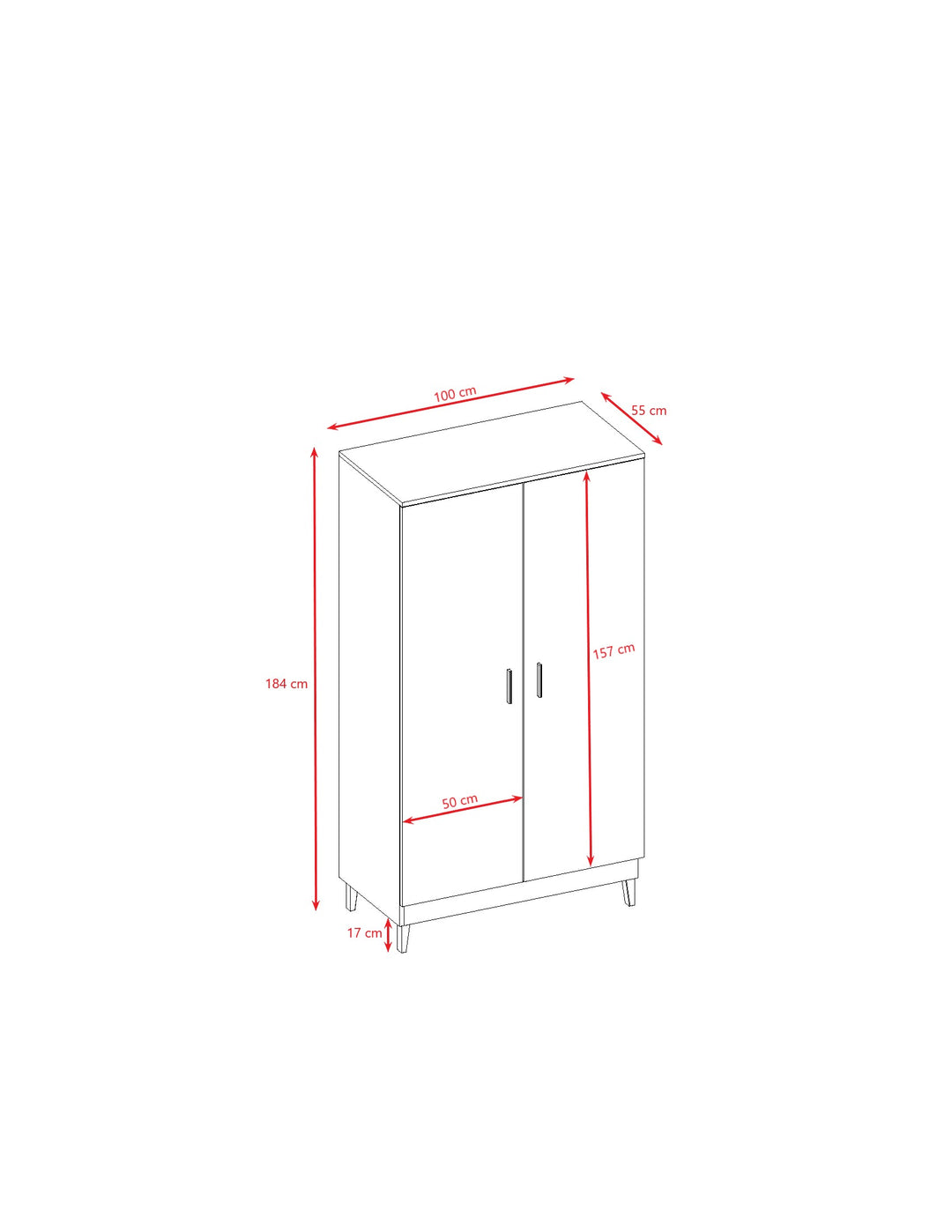 Wardrobe Kubi - White