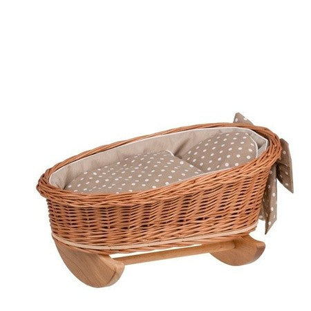 Wicker Rocking Cradle Mimi Natural - Beige Bedding