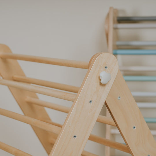 Pikler Triangle Climber with Swedish Wall Add-On (Ages 6mโ7y)