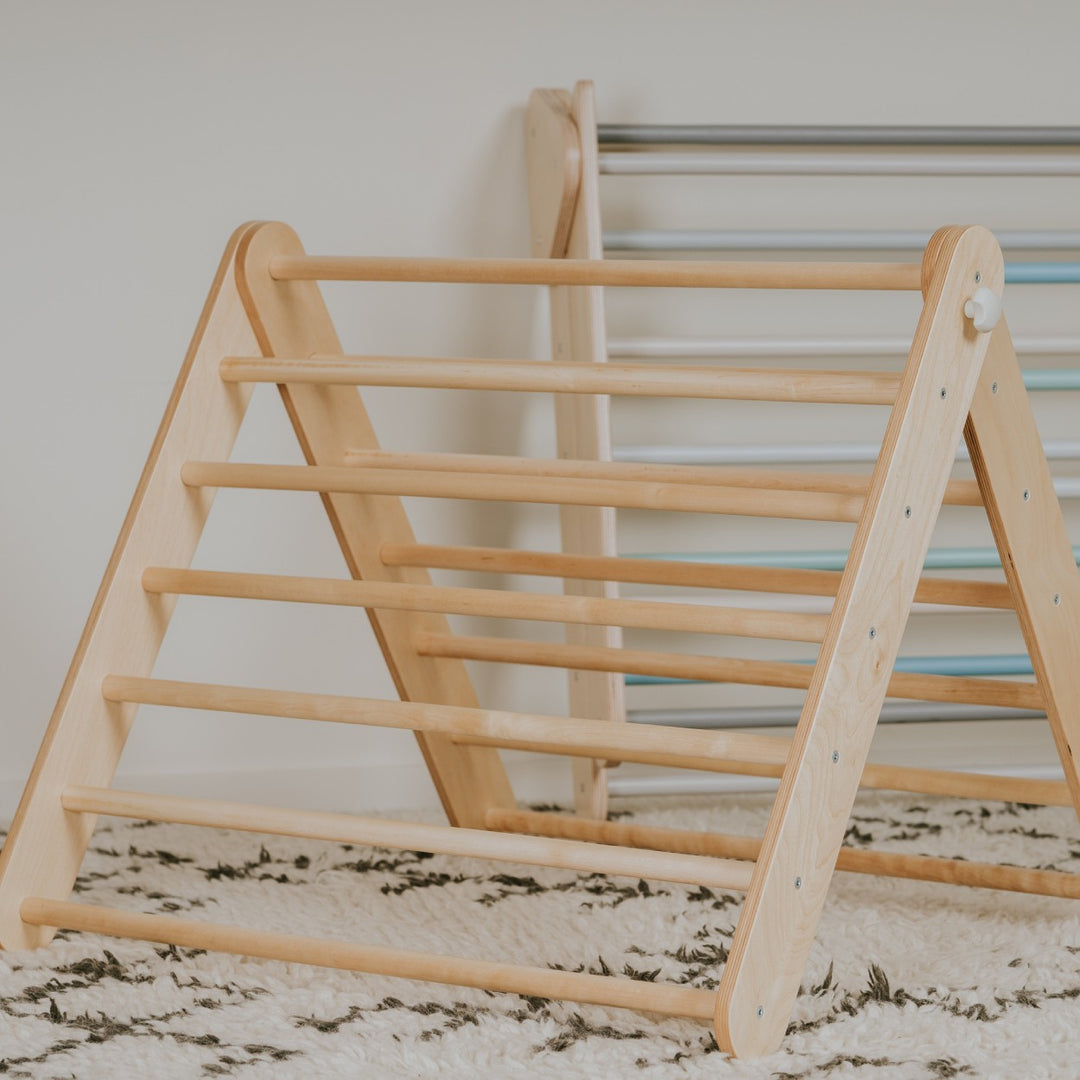Pikler Triangle Climber with Swedish Wall Add-On (Ages 6mโ7y)