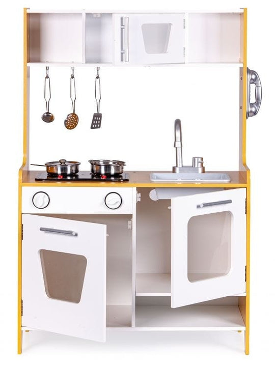 Wooden Play Kitchen with Multimedia Burners