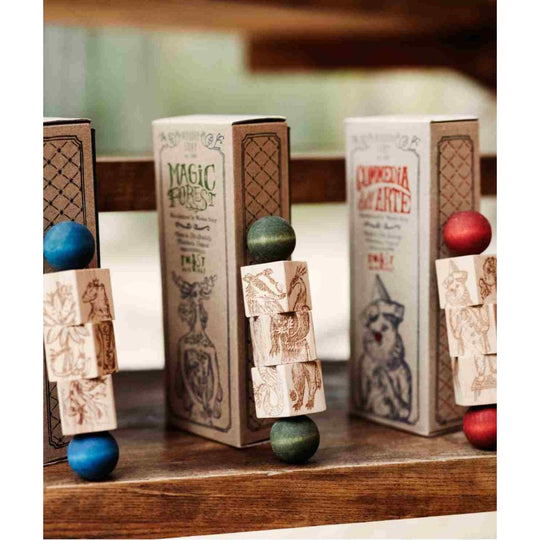 Commedia Dell'Arte Wooden Spinning Puzzle - Natural