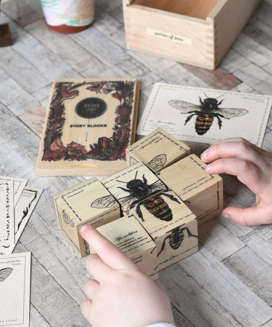 Houten blokken bijenleven - soorten bijen