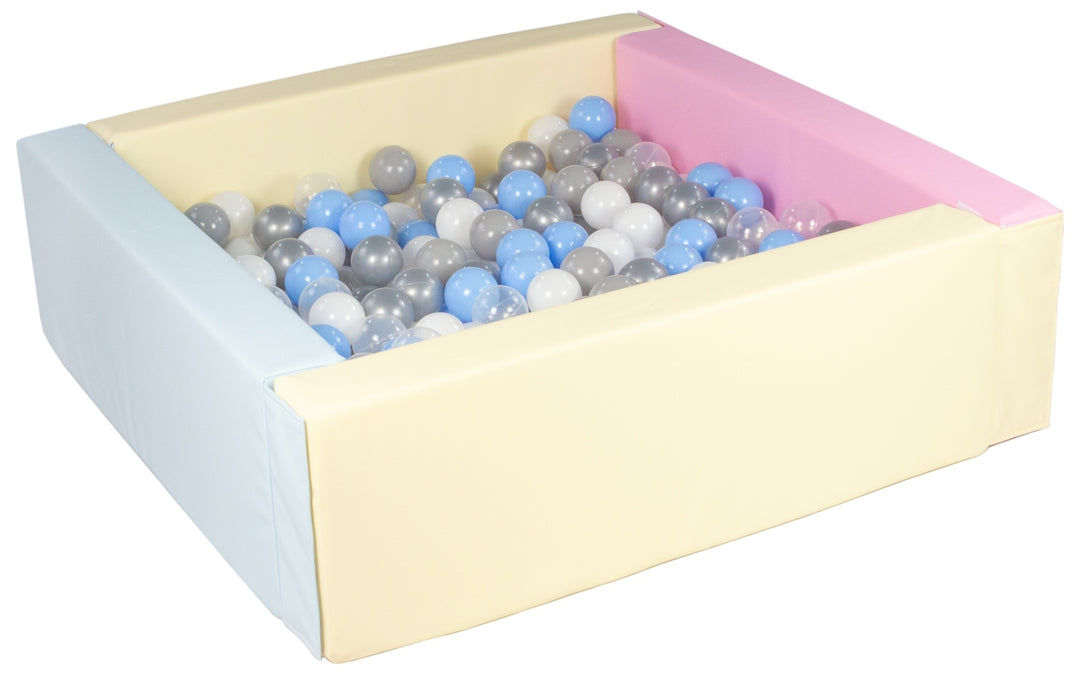 Square eco-leather ball pit with 200 balls, 5 elements