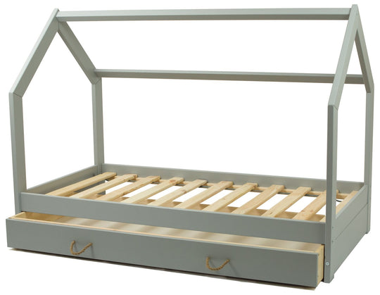 Wooden bed, Scandinavian style 160x80 +drawer