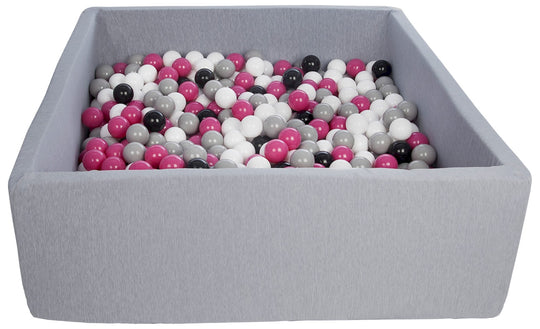 Soft Jersey ball pit with 600 balls, 120x120 cm