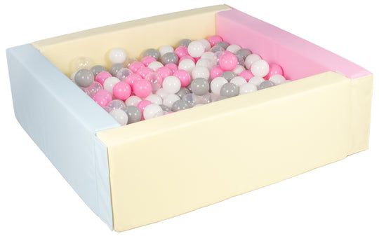 Square eco-leather ball pit with 300 balls, 5 elements