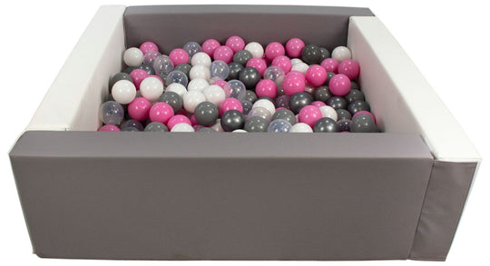 Square eco-leather ball pit with 300 balls, 5 elements