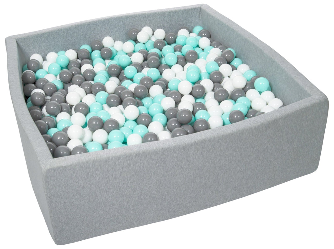 Soft Jersey ball pit with 1200 balls, 120x120 cm