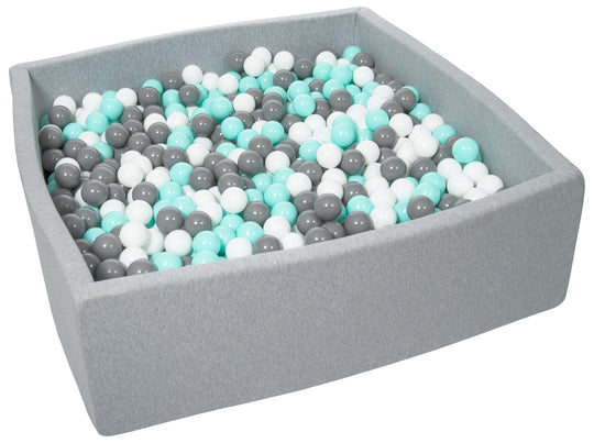 Soft Jersey ball pit with 1200 balls, 120x120 cm