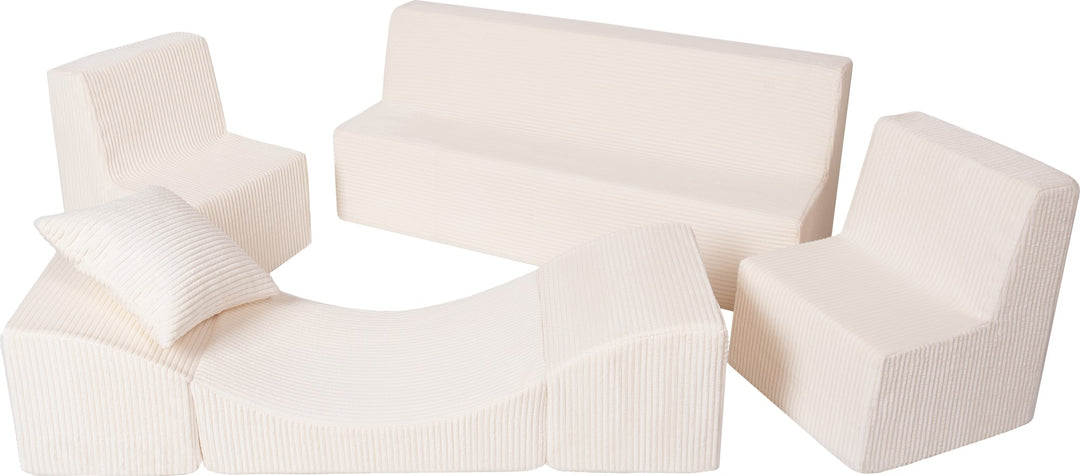 Soft Foam Furniture Set: 2xChair+Sofa+Coach for Kids, Children,Comfy, Relax,Play, corduroy fabric