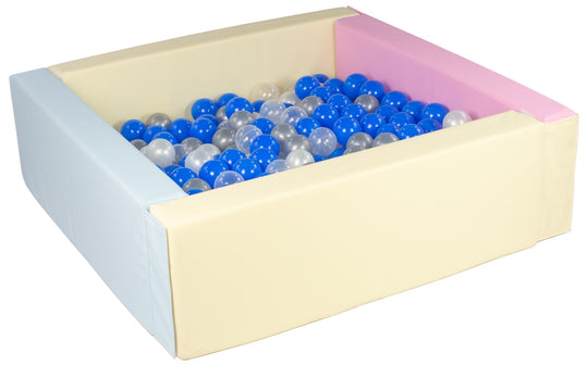 Square eco-leather ball pit with 200 balls, 5 elements