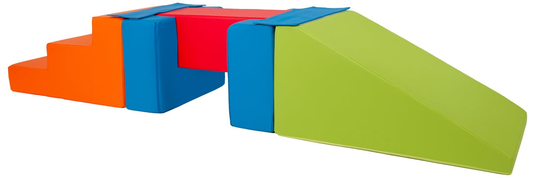 Footbridge + slide set of 5 large foam blocks