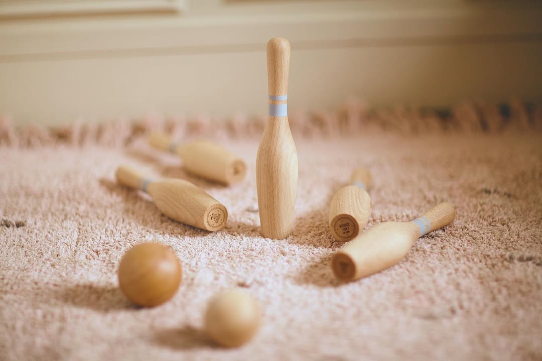 Wooden Bowling Pins - Natural