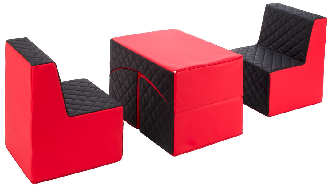 Kids furniture set: 2xarmchair + lounger, eco leather quilted