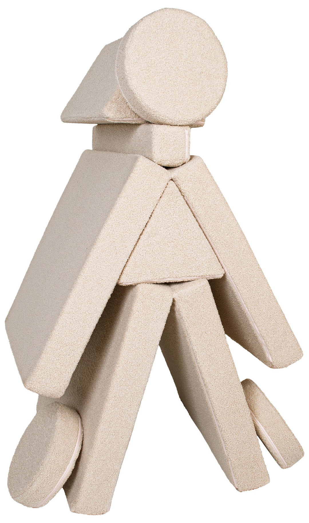 Bouclé modular kids sofa, foam blocks