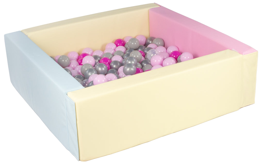 Square eco-leather ball pit with 200 balls, 5 elements