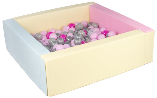 Square eco-leather ball pit with 200 balls, 5 elements