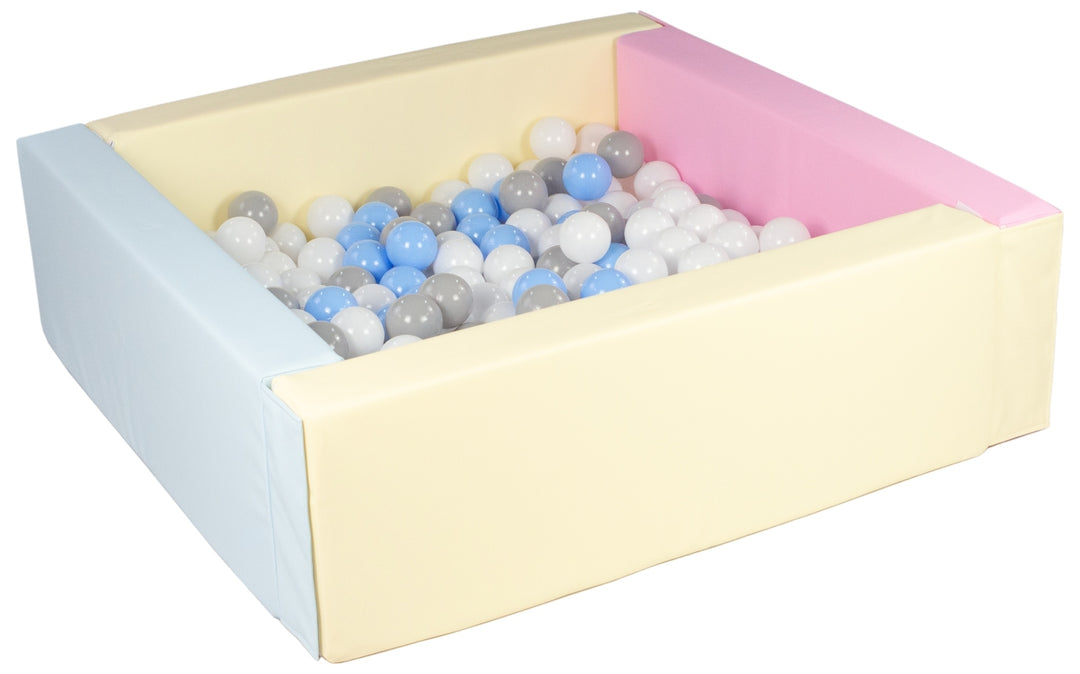 Square eco-leather ball pit with 200 balls, 5 elements