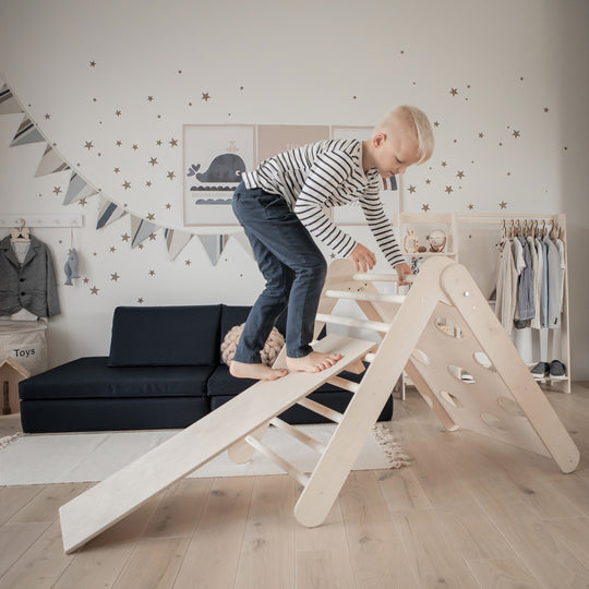 2-in-1 Montessori Climbing Triangle With Ramp