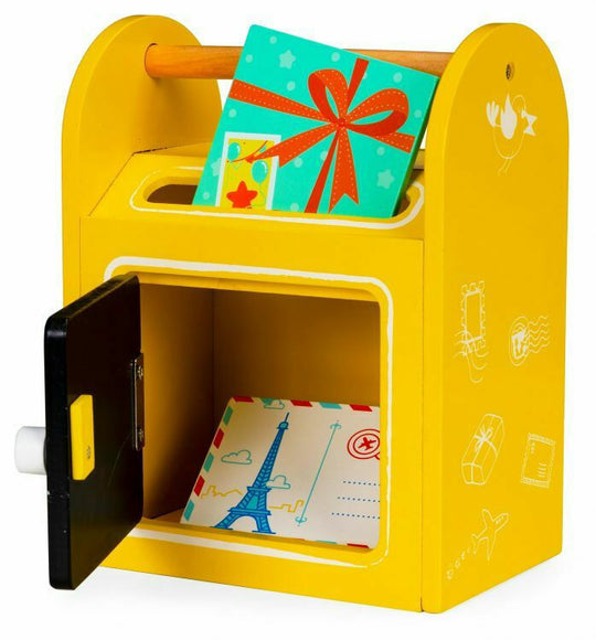 Houten Brievenbus Set met Brief, Kaart, Envelop en Krijtjes