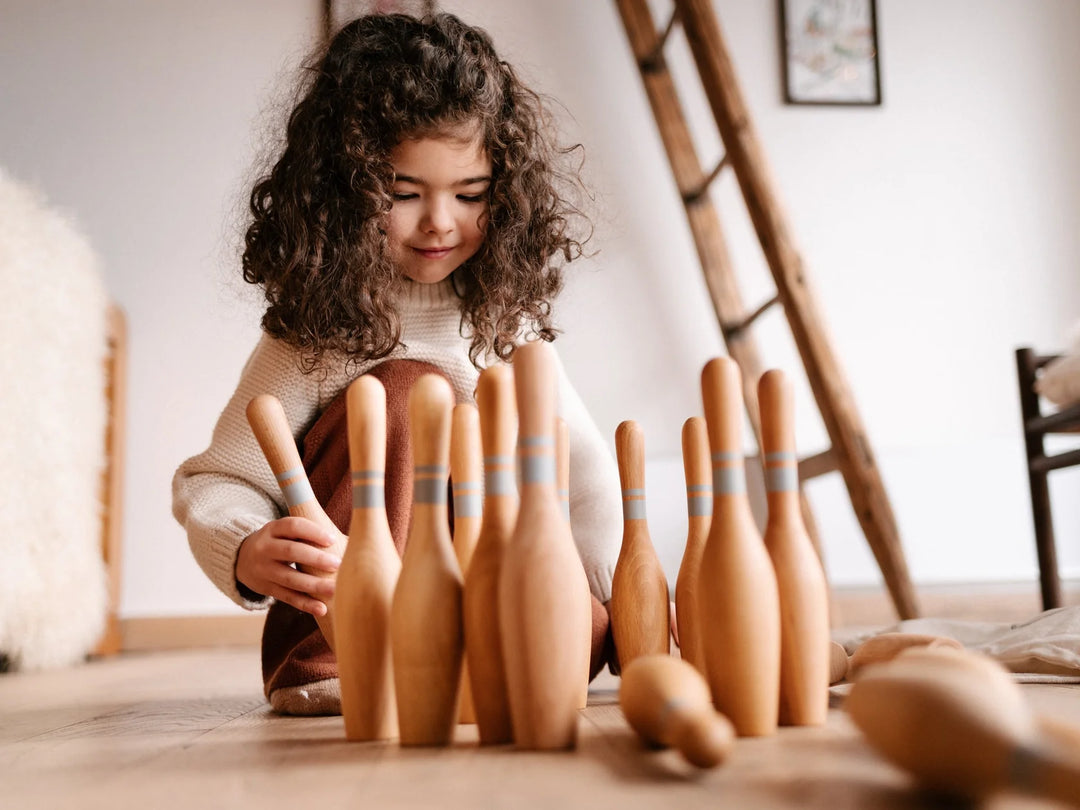 Wooden Bowling Pins - Natural