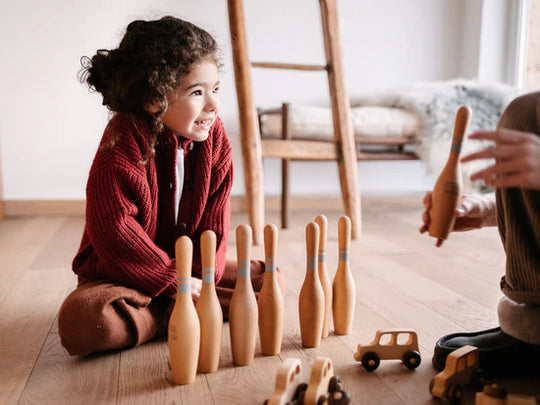 Wooden Bowling Pins - Natural