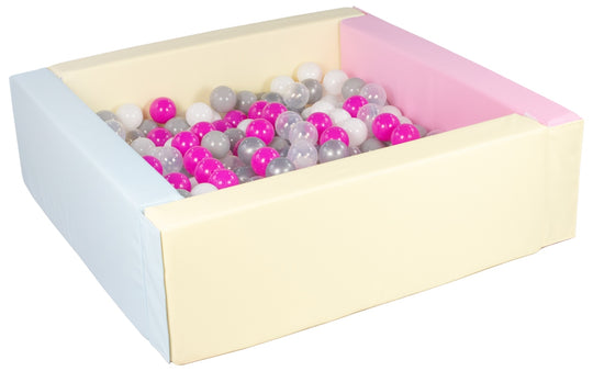Square eco-leather ball pit with 200 balls, 5 elements