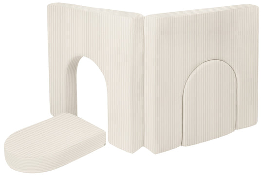 Modular sofa bed, multifunctional foam blocks, car with steering wheel