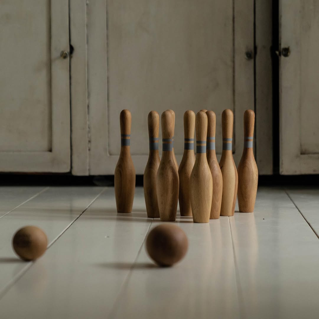 Wooden Bowling Pins - Natural