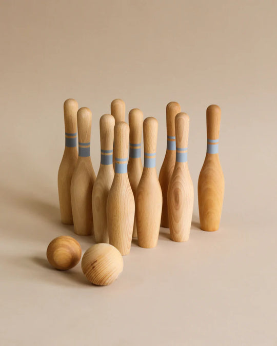 Wooden Bowling Pins - Natural