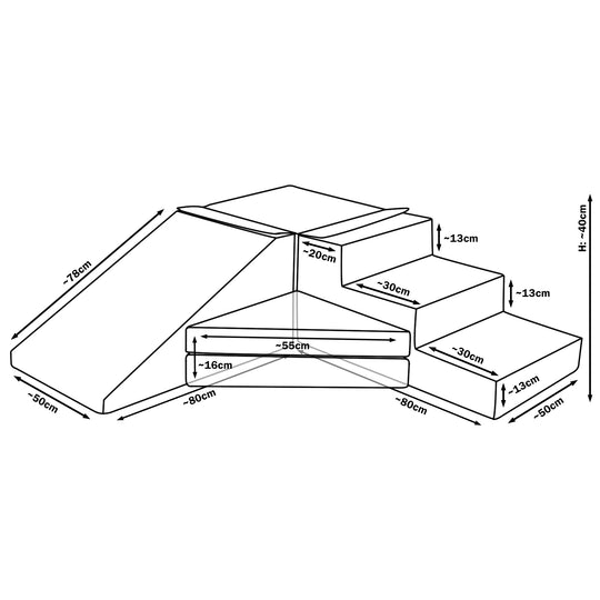 Slide set of 4 large foam blocks
