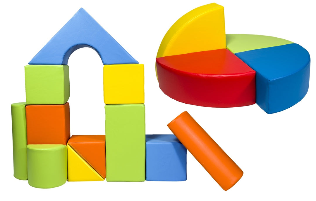 Castle + wheel set of 15 large foam blocks