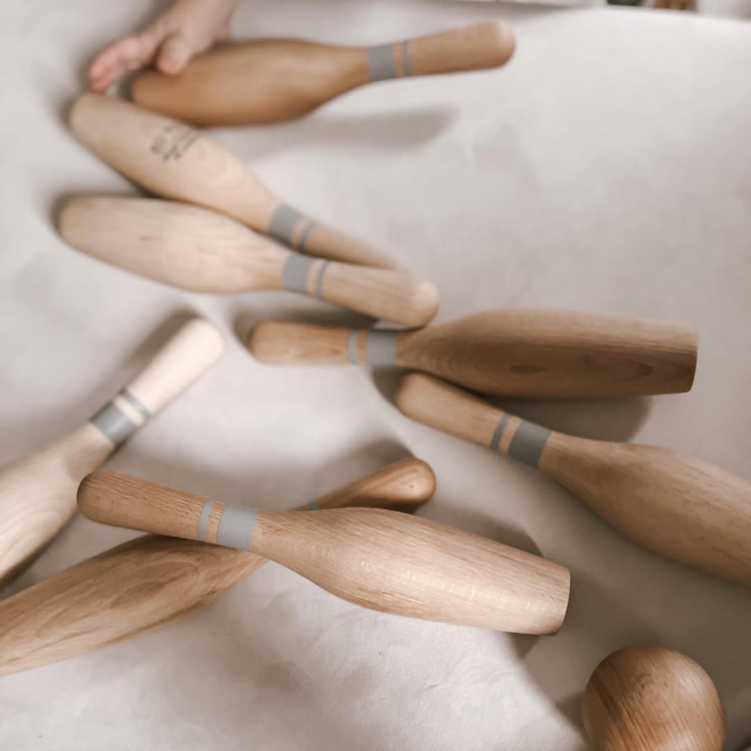 Wooden Bowling Pins - Natural