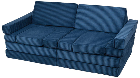 Modular sofa bed, multifunctional foam blocks, car with steering wheel