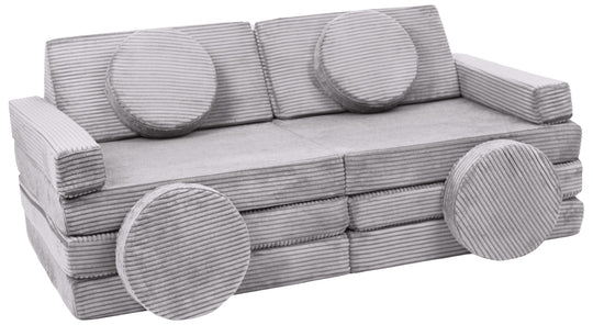 Modular sofa bed, multifunctional foam blocks, car with steering wheel