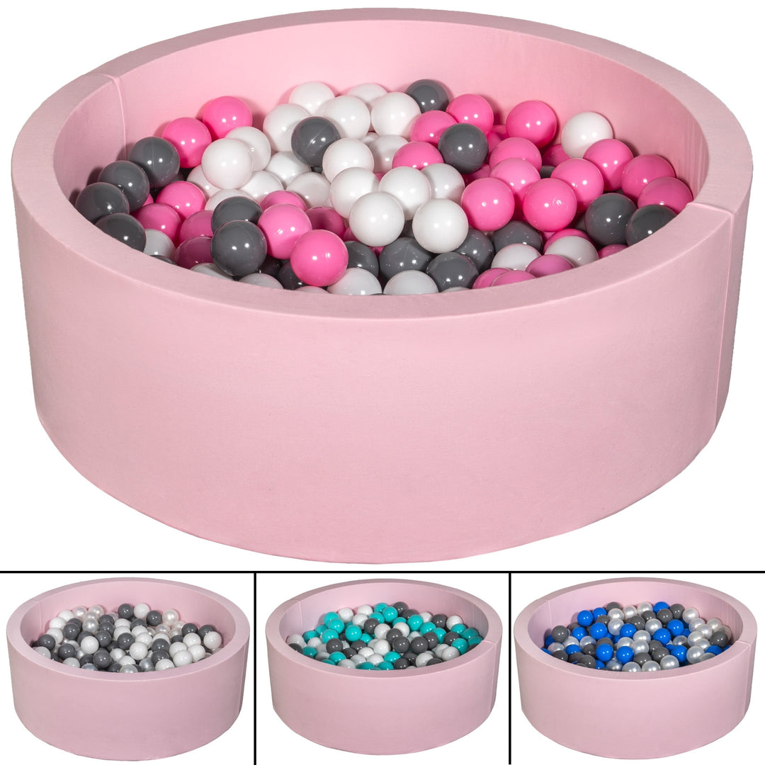 Soft Jersey ball pit with 200 balls, pink