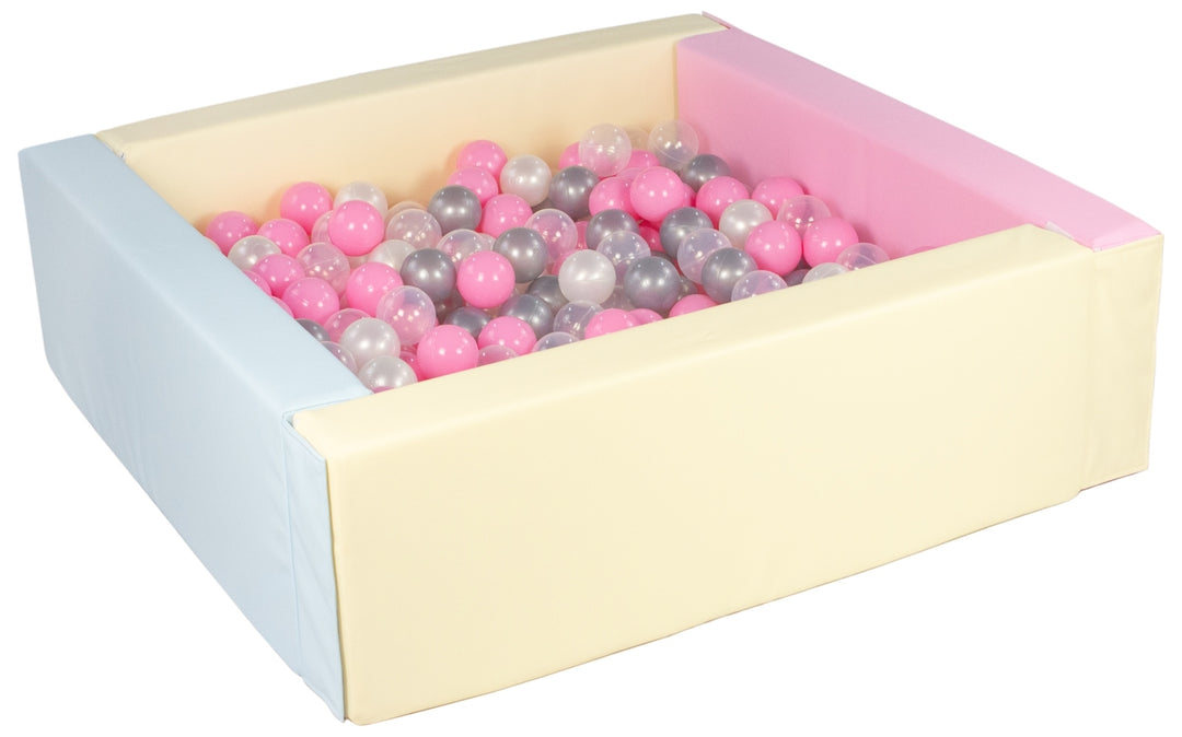 Square eco-leather ball pit with 300 balls, 5 elements