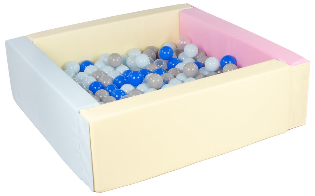 Square eco-leather ball pit with 200 balls, 5 elements