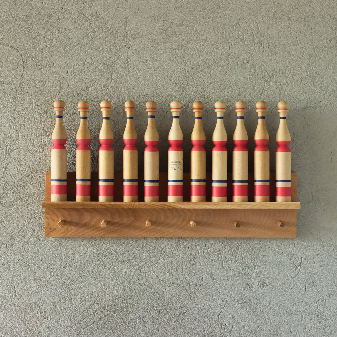 Houten bowlingkegels - Rood